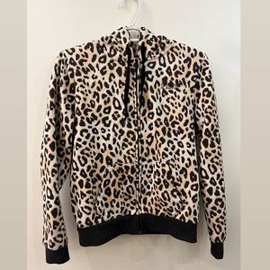 PINK Leopard Print Zip-Up Hoodie